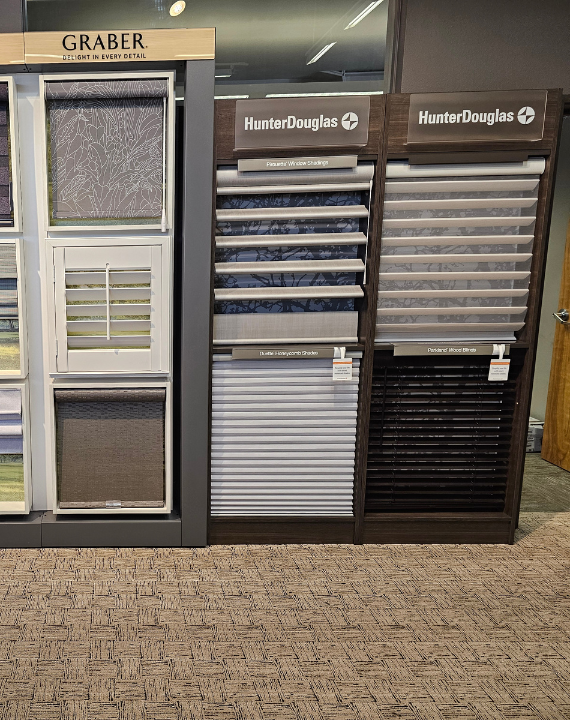 Window Treatment displays in store